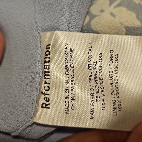 💕REFORMATION💕 Zaria Mini Dress ~ Sofie Light Blue Floral Print Medium M - Picture 16 of 16